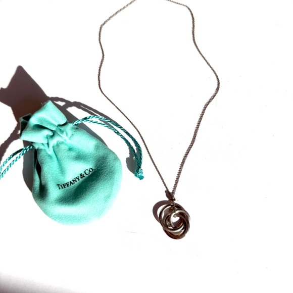 Tiffany & Co Triple Interlocking 1837 Circles Sterling Silver Pendant Necklace - Picture 9 of 9